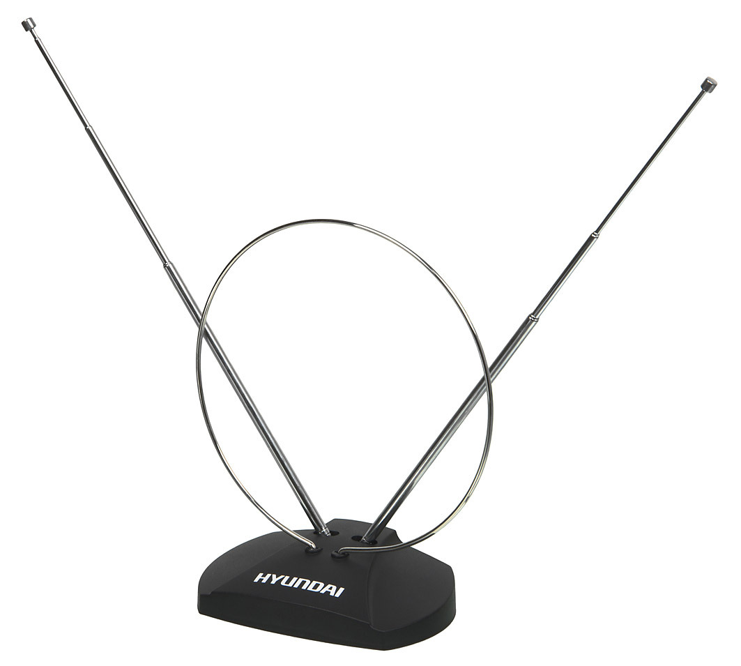 Антенна телевизионная Hyundai H-TAI120 3дБ пассивная черный каб.:1.35м
