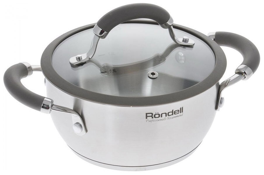 Кастрюля Rondell Balance RDS-755 5л. d=24см (с крышкой) стальной