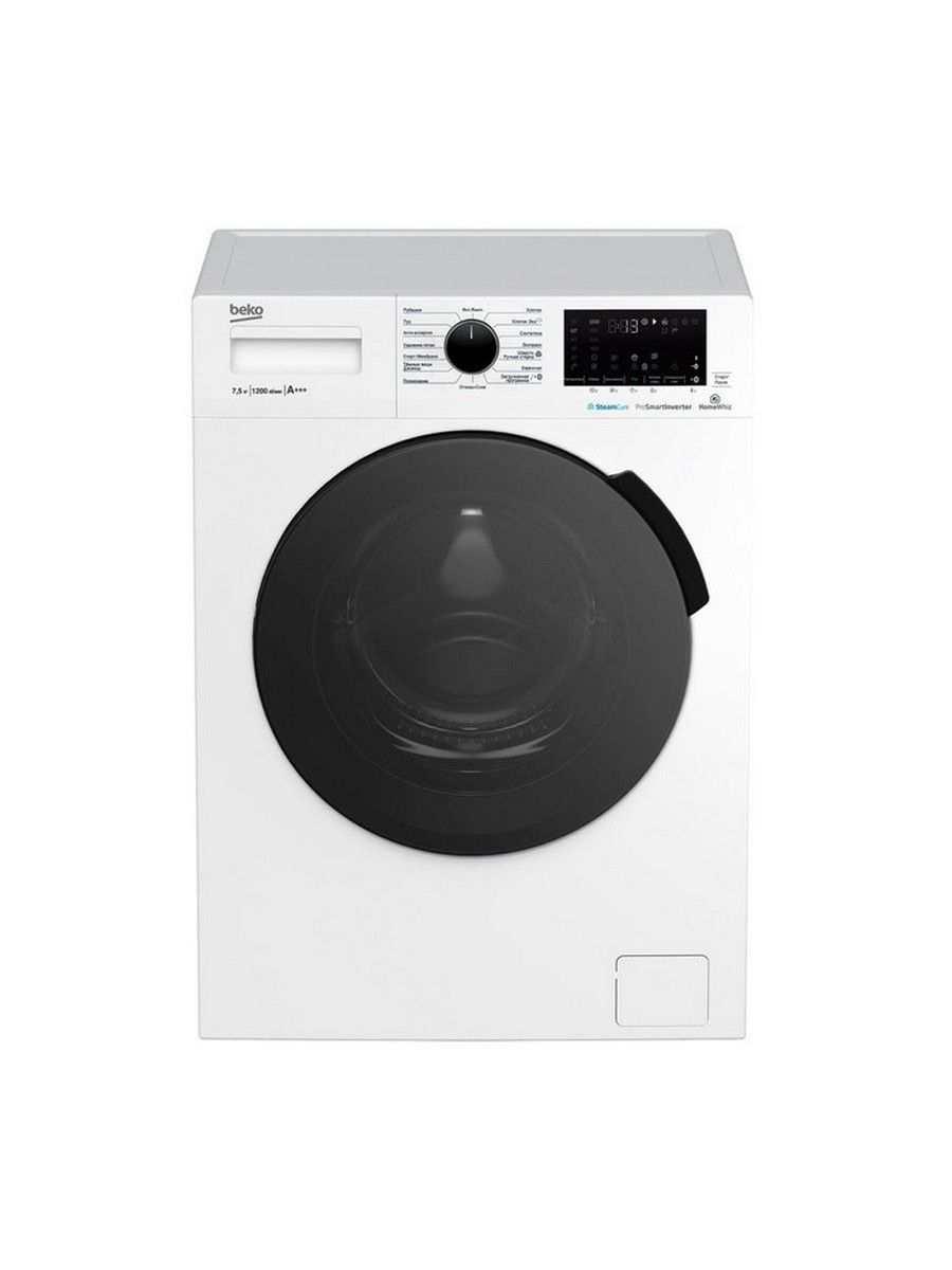 Стиральная машина Beko WSPE7H616W кл.:A фронт. макс.:7.5кг белый инвертор