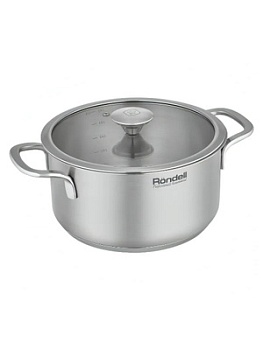 Кастрюля Rondell Stern RDS-019 4.7л. d=24см (с крышкой) т.серый