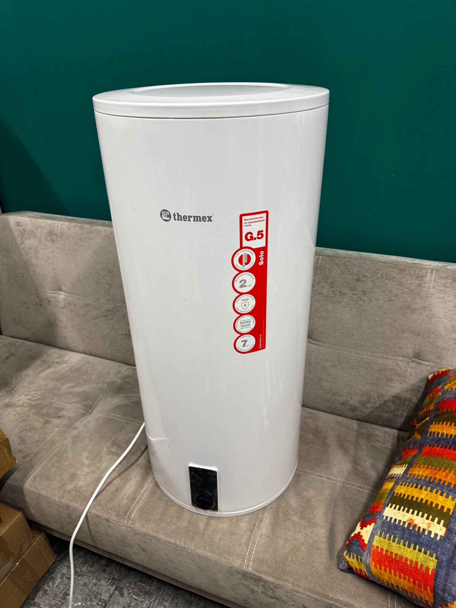 Водонагреватель Thermex Solo 100 V 2кВт 100л электрический настенный белый